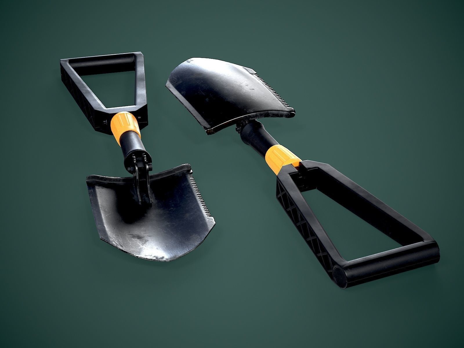 Shovel Low-poly 3D model_7