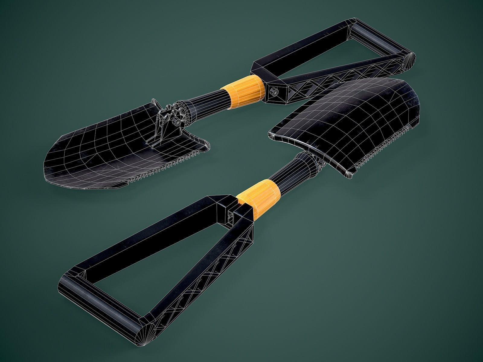 Shovel Low-poly 3D model_6