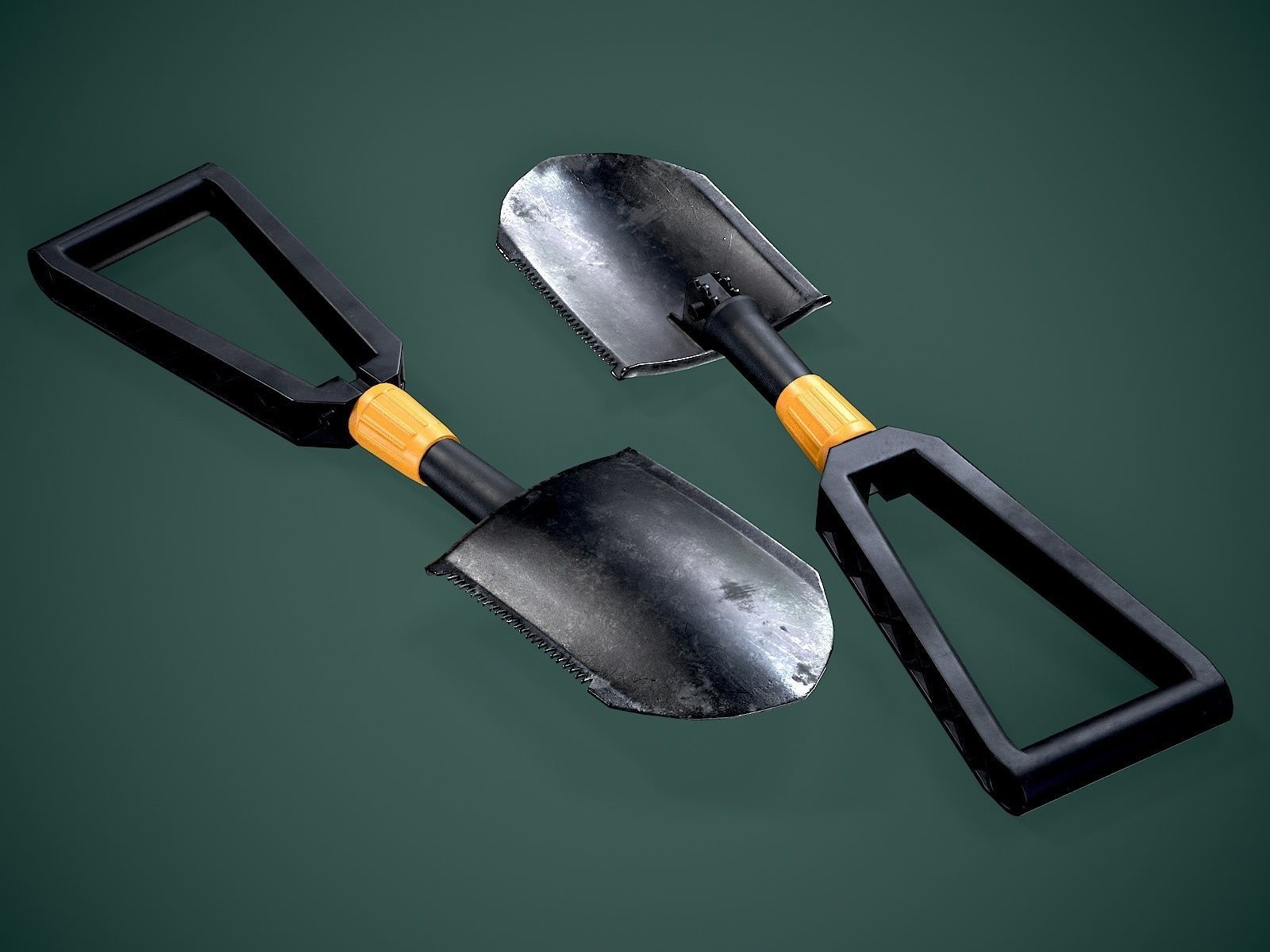 Shovel Low-poly 3D model_1