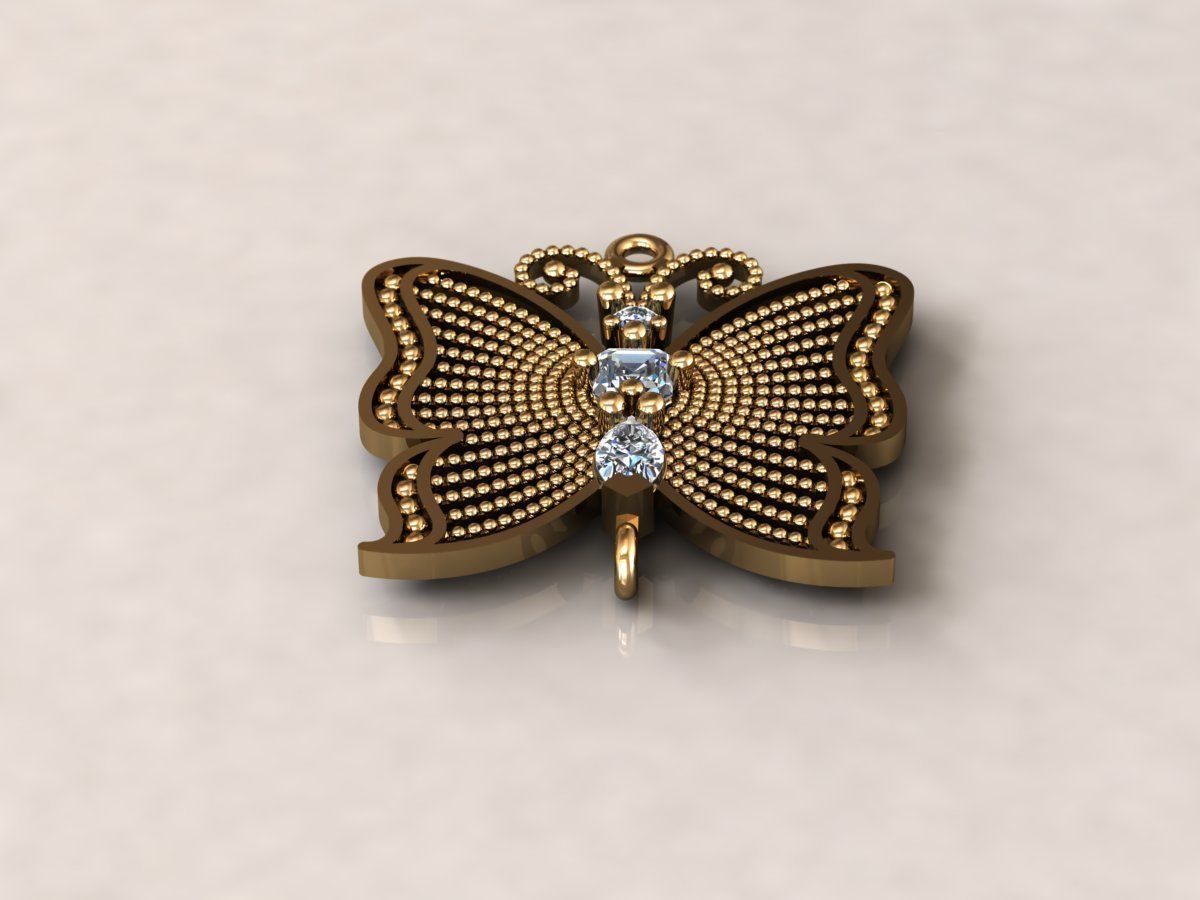 Butterfly pendant 4 3D print model_1