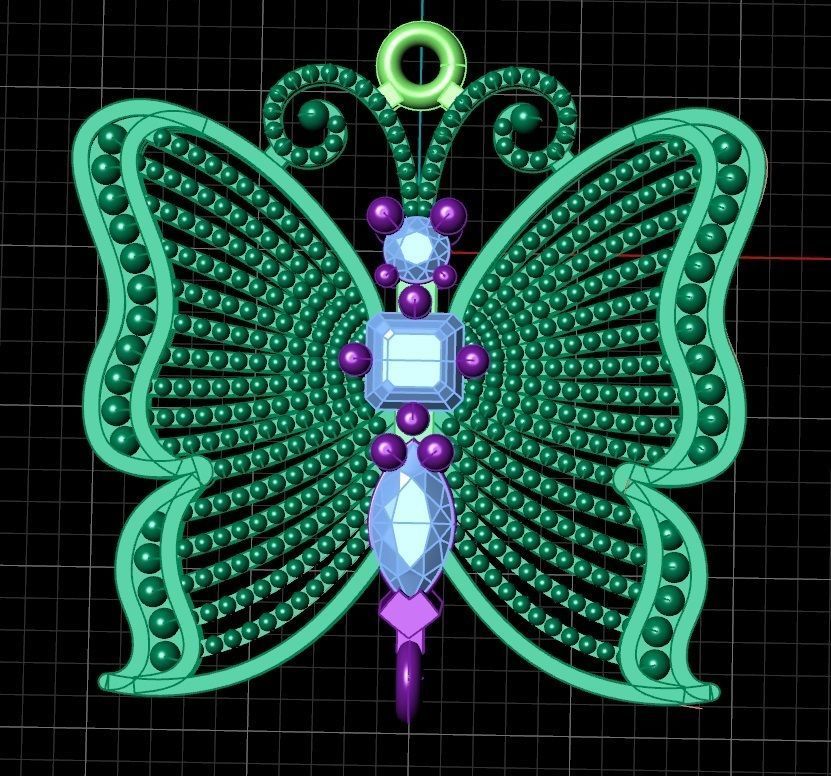 Butterfly pendant 4 3D print model_8