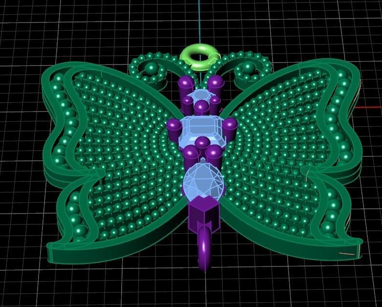 Butterfly pendant 4 3D print model_11