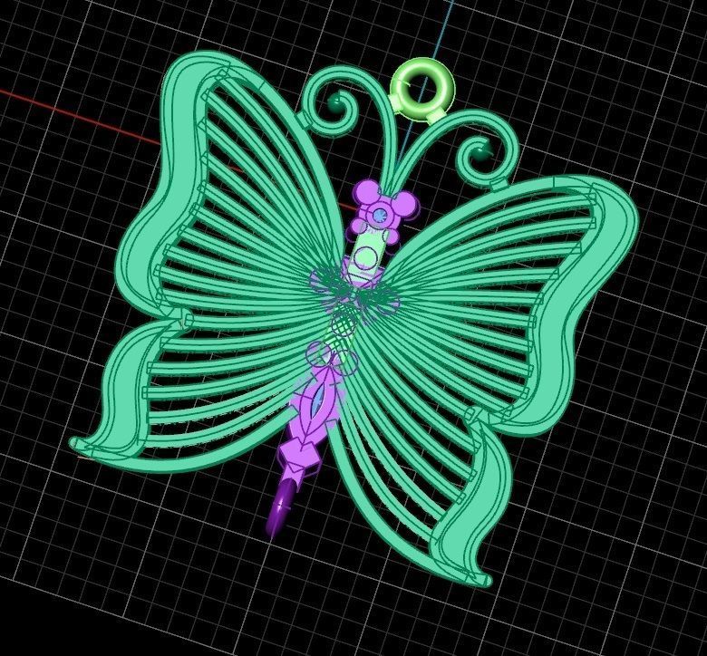 Butterfly pendant 4 3D print model_10