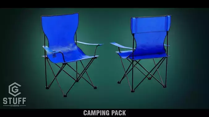 Folding Chair Low-poly 3D model