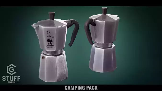 Moka Pot Low-poly 3D model