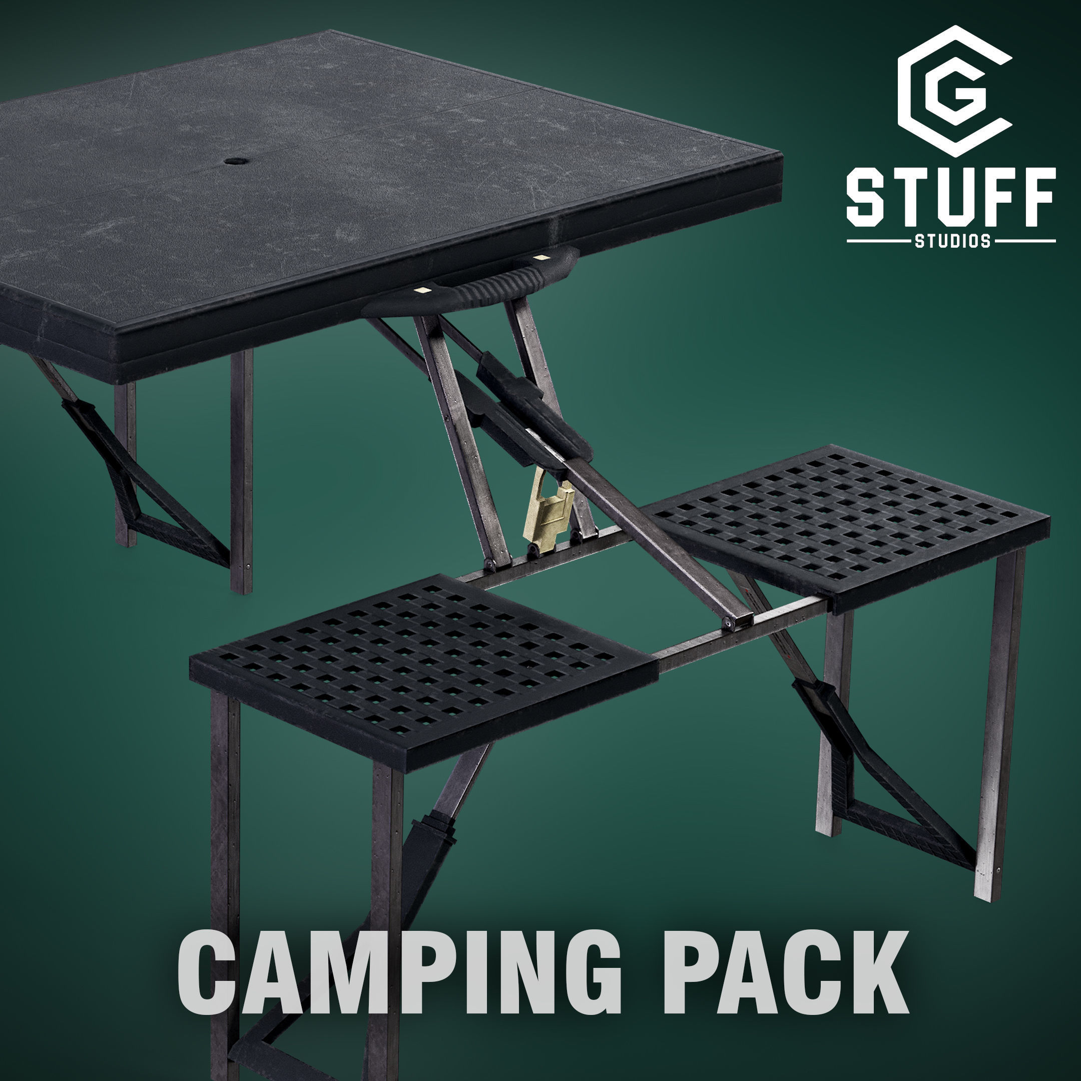 Seat Table Low-poly 3D model_1