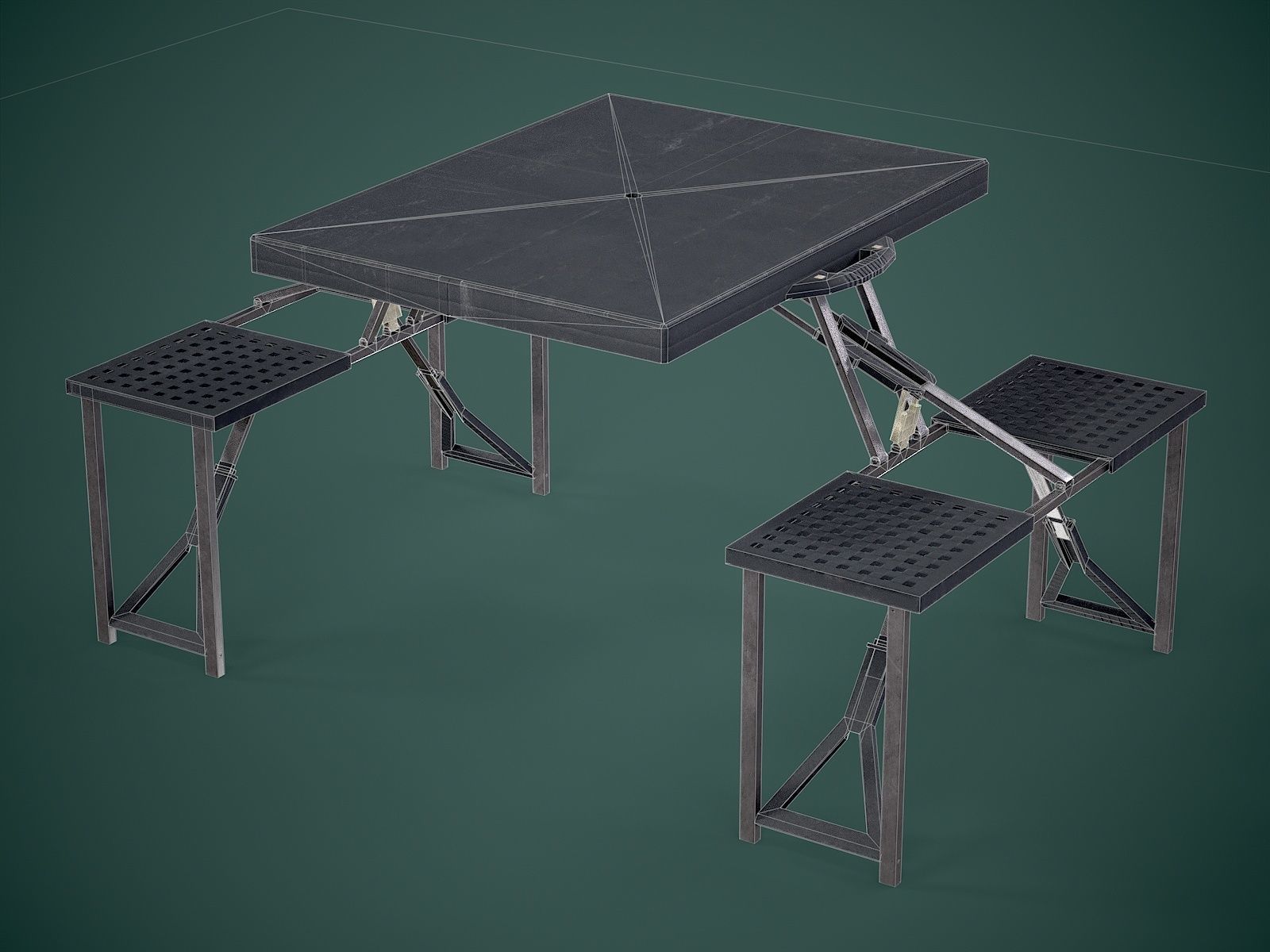 Seat Table Low-poly 3D model_7