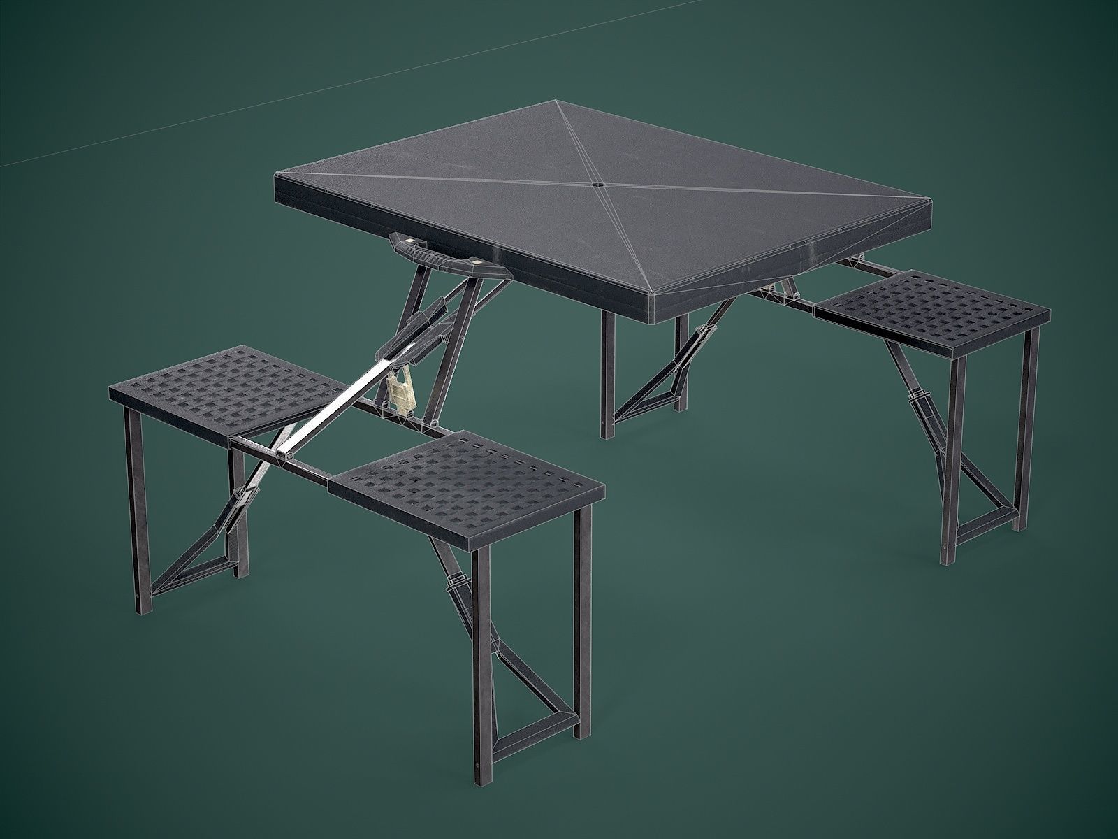 Seat Table Low-poly 3D model_3