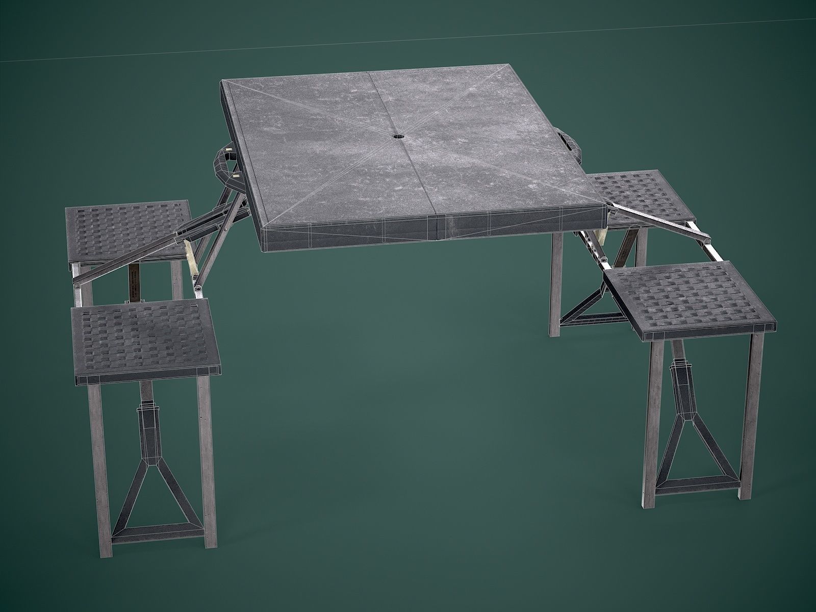 Seat Table Low-poly 3D model_5
