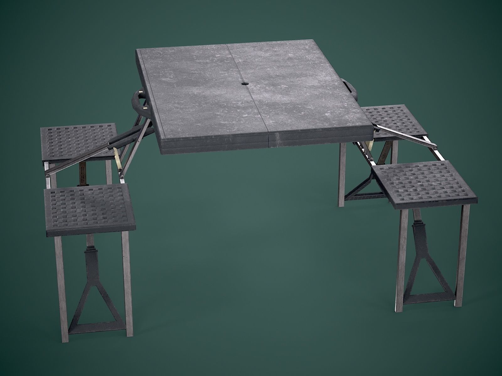 Seat Table Low-poly 3D model_4