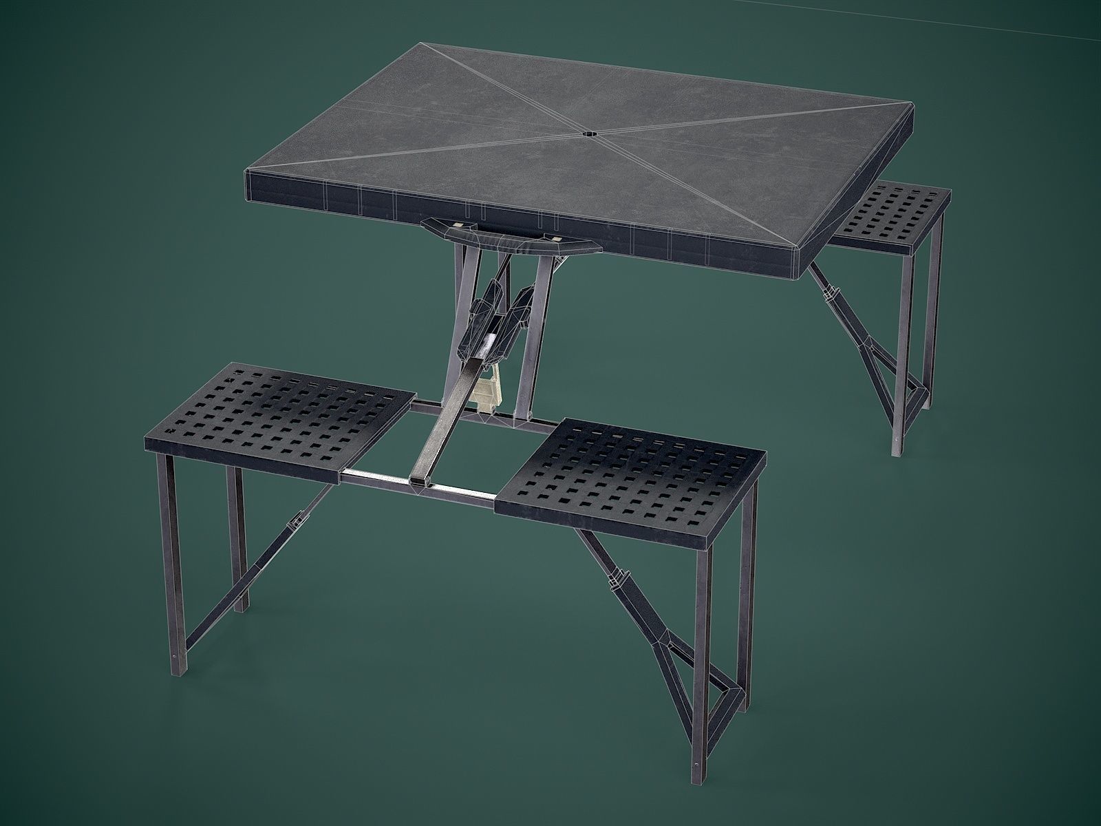 Seat Table Low-poly 3D model_9