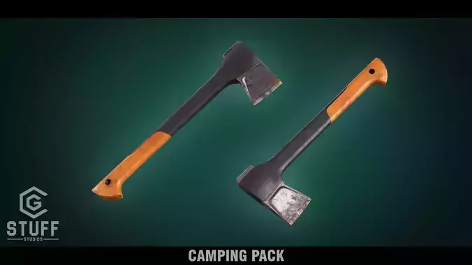 Camping Axe Low-poly 3D model