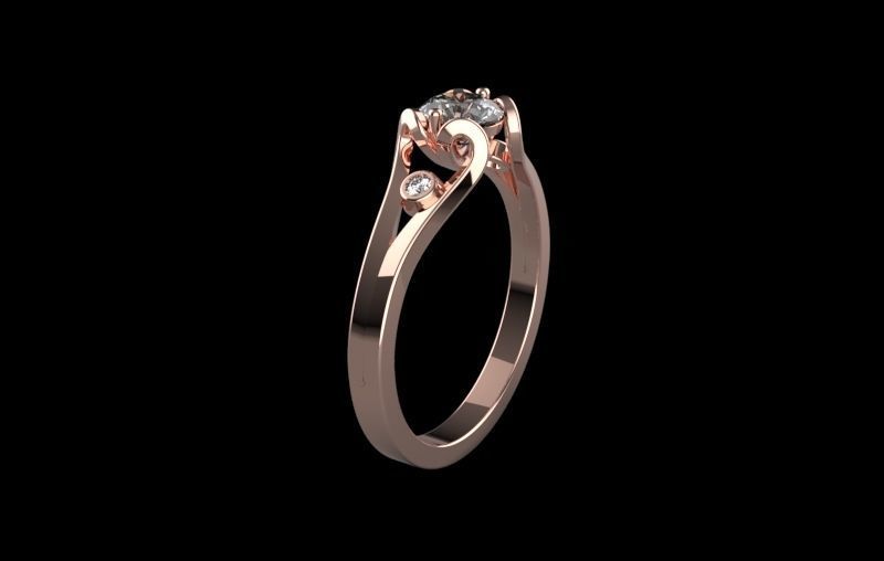  Heart shaped custom ring 3D print model_6