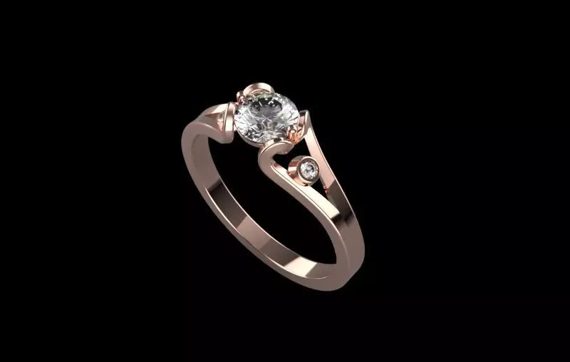  Heart shaped custom ring 3D print model_0