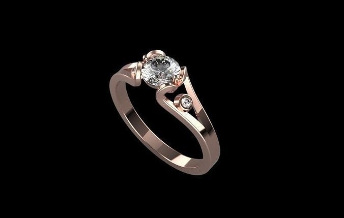  Heart shaped custom ring 3D print model