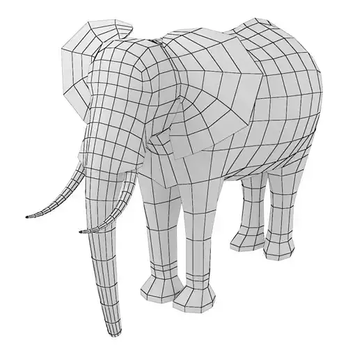 African Elephant Animal Base Mesh 3D model