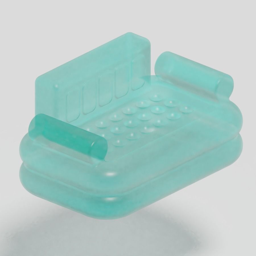 Transparent Inflatable Sofa 3D model_1