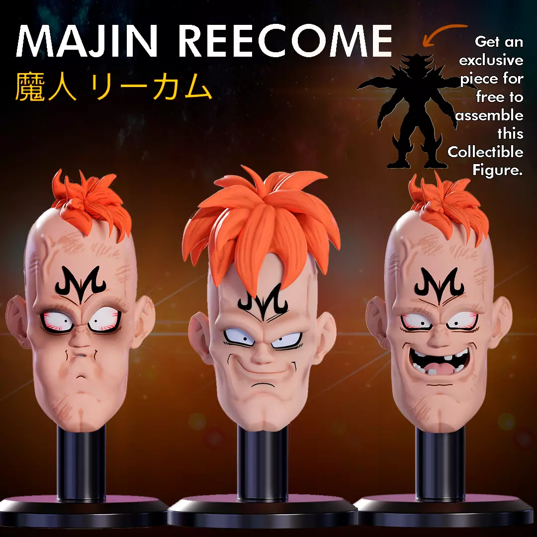MAJIN REECOME PACK CUSTOM HEAD  3D print model_0