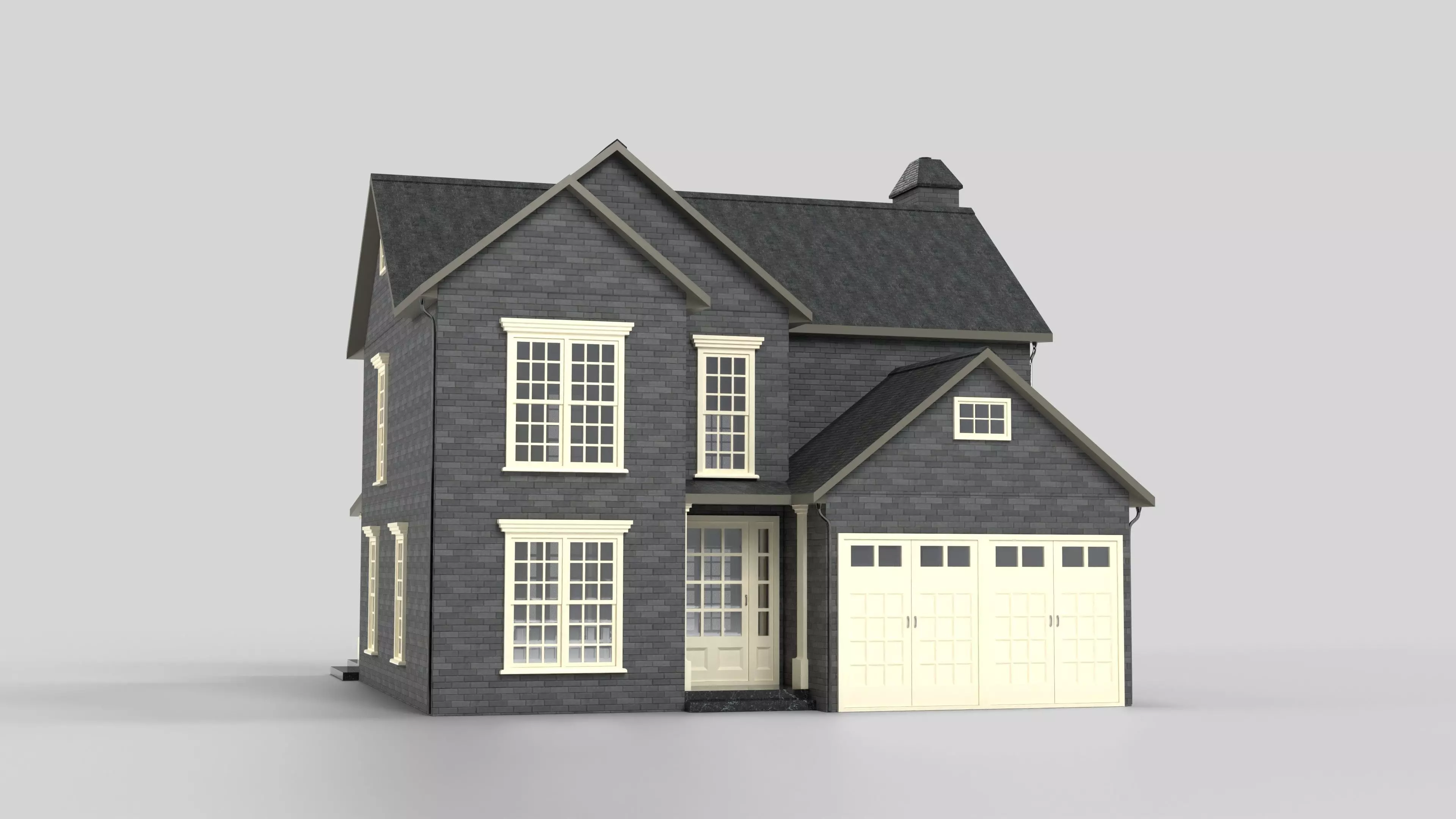 British House Design 07T1 Low-poly 3D model_0