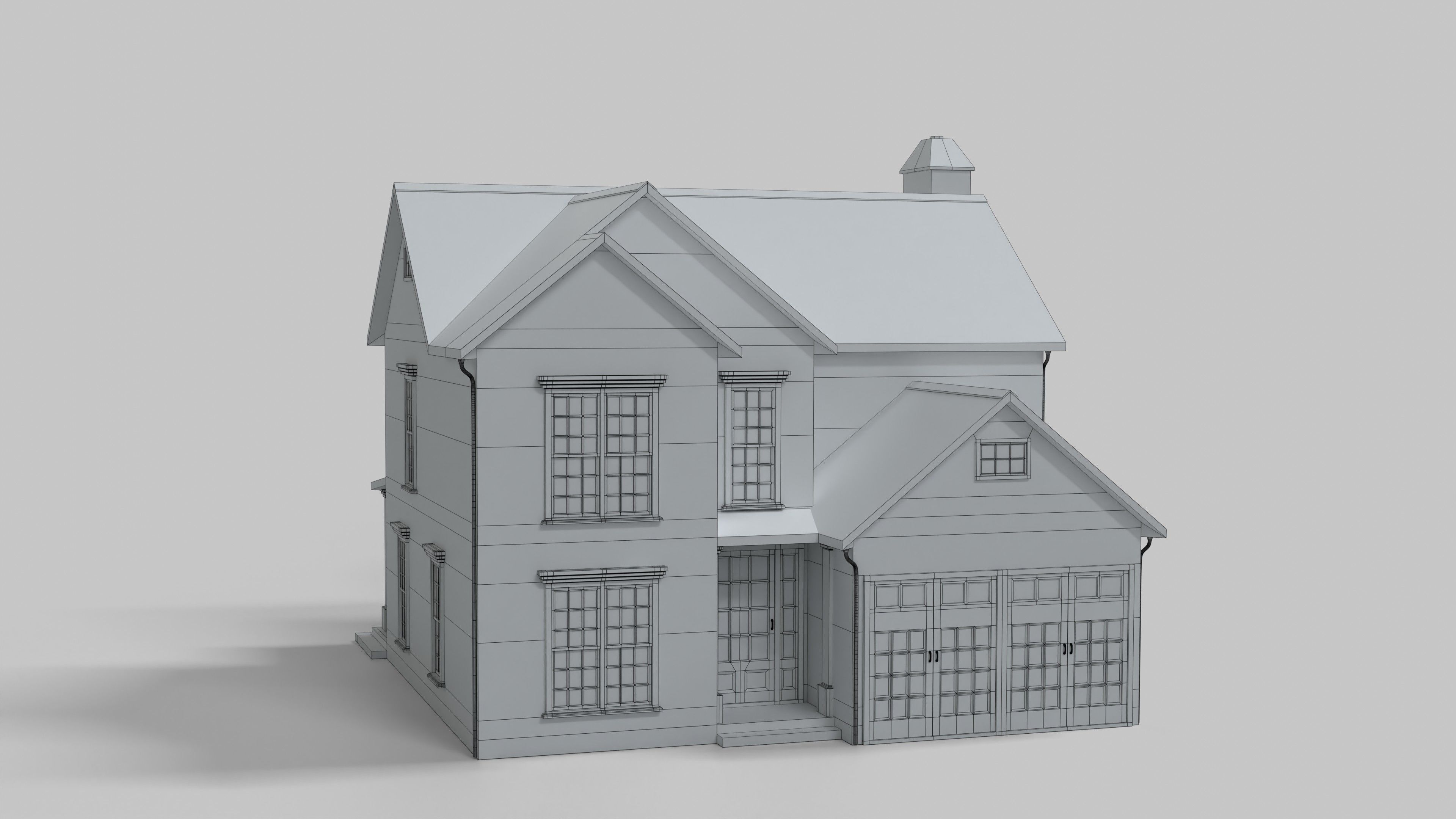 British House Design 07T1 Low-poly 3D model_8