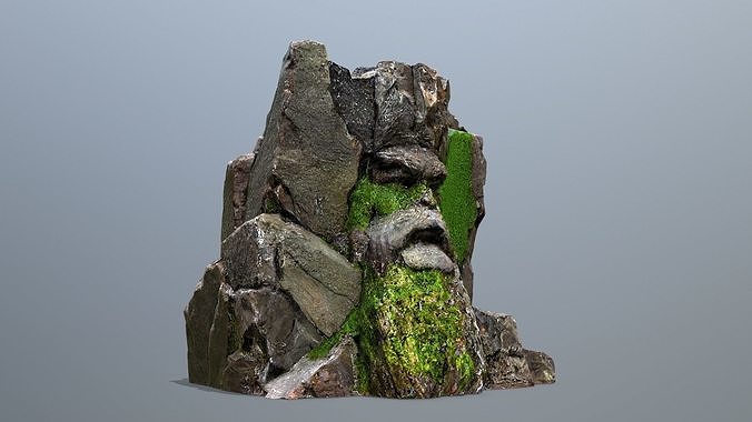 Face of the mountain Low-poly 3D model