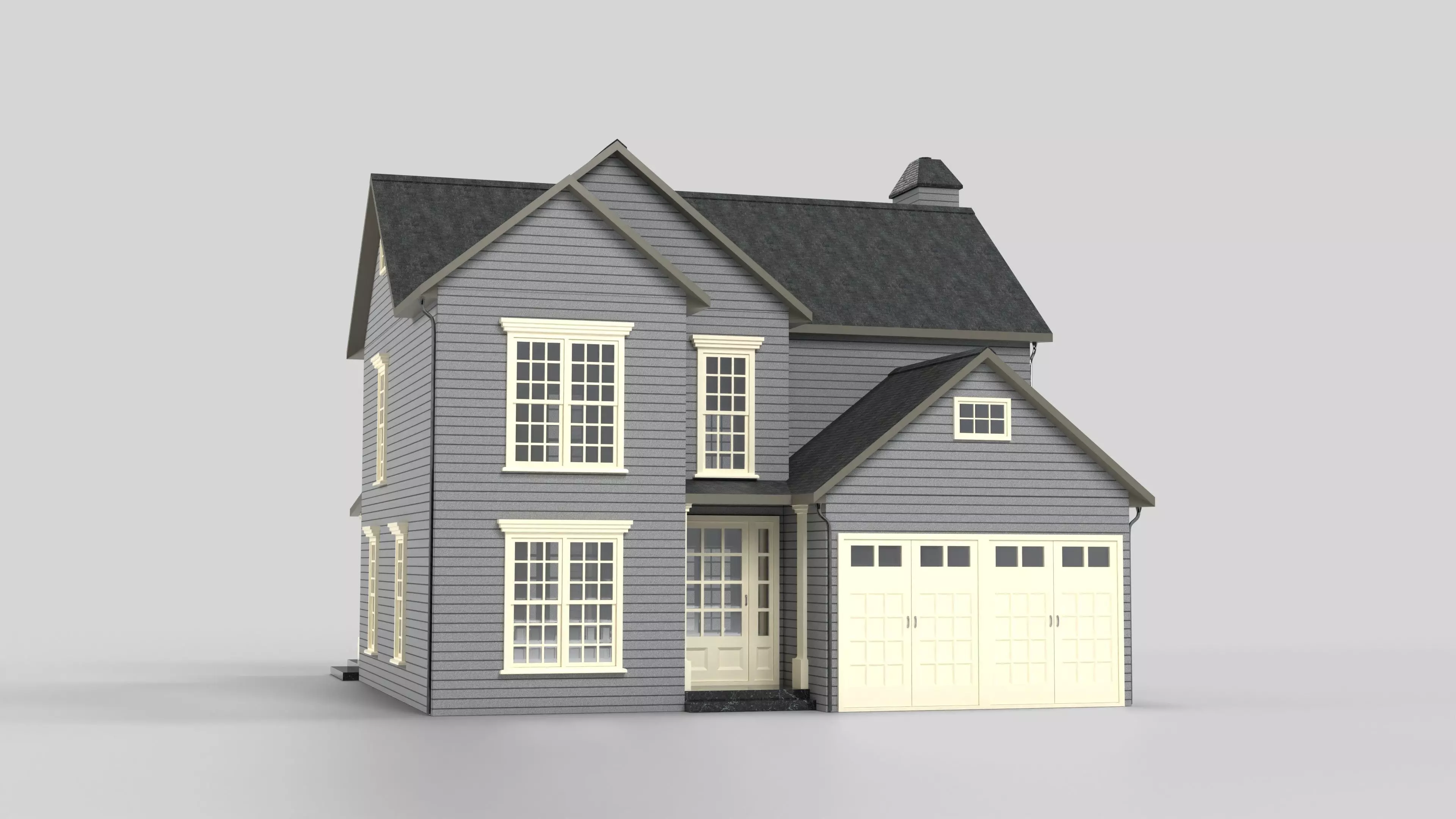 British House Design 07T2 Low-poly 3D model_0