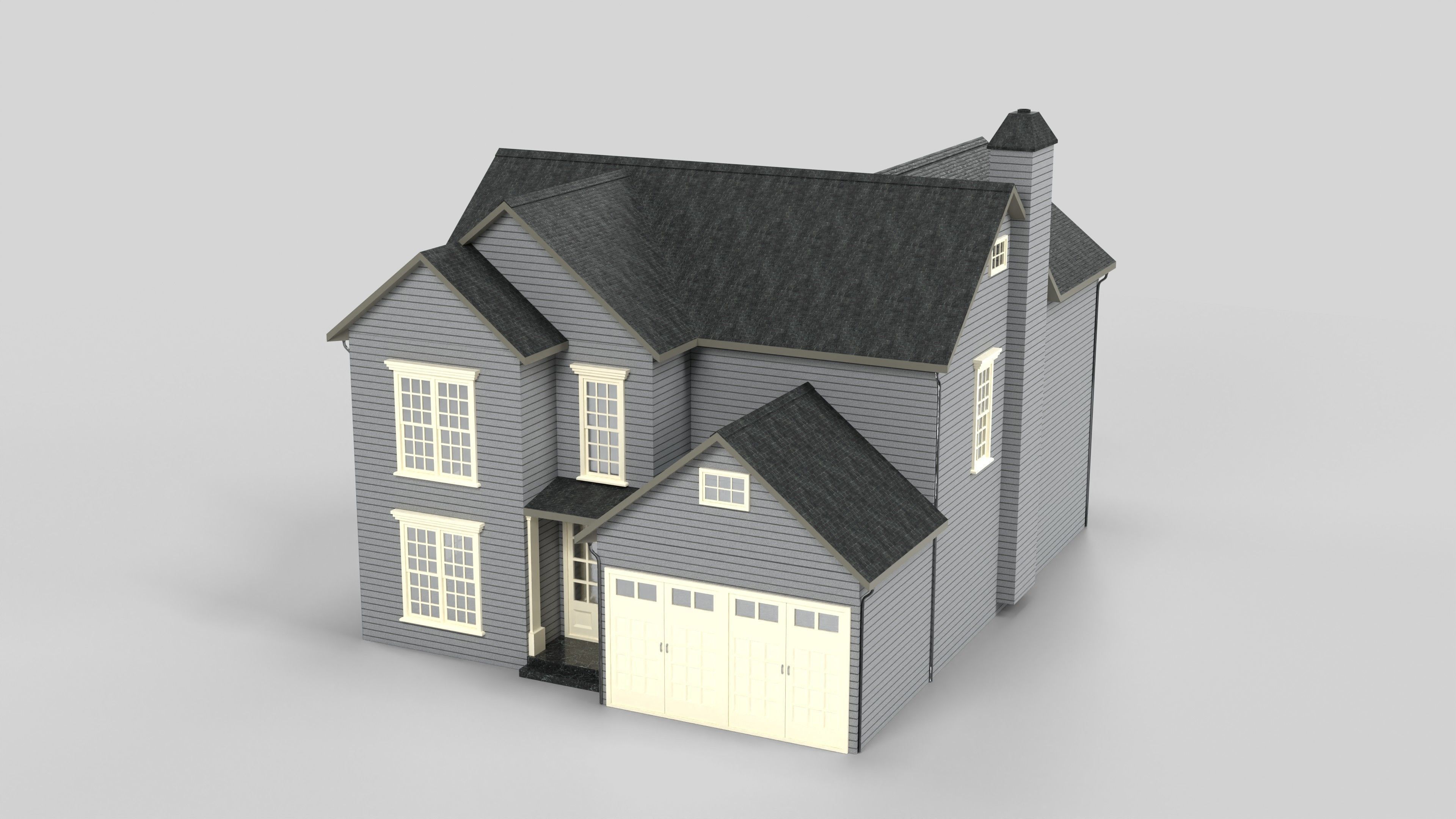 British House Design 07T2 Low-poly 3D model_5