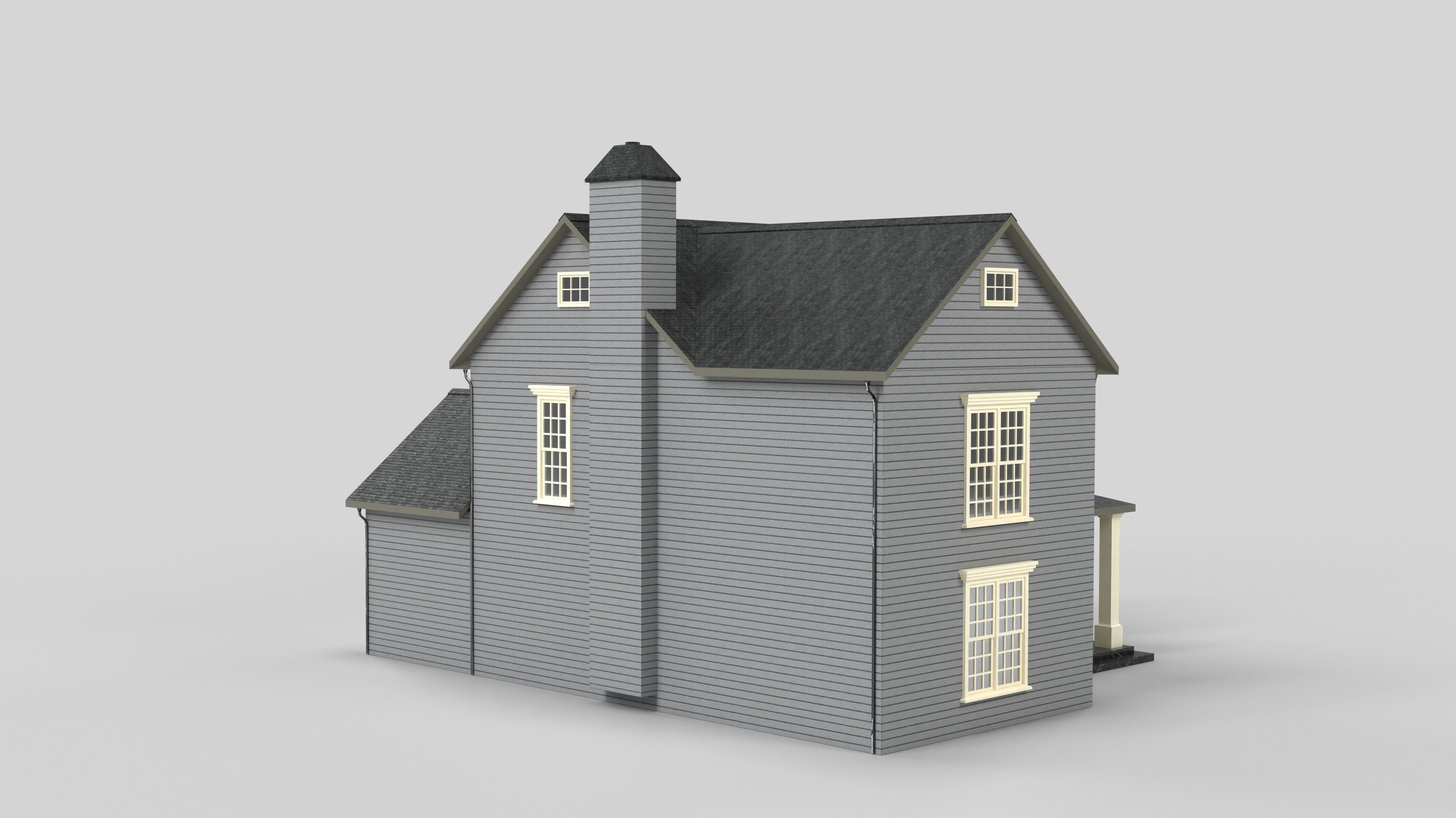 British House Design 07T2 Low-poly 3D model_3