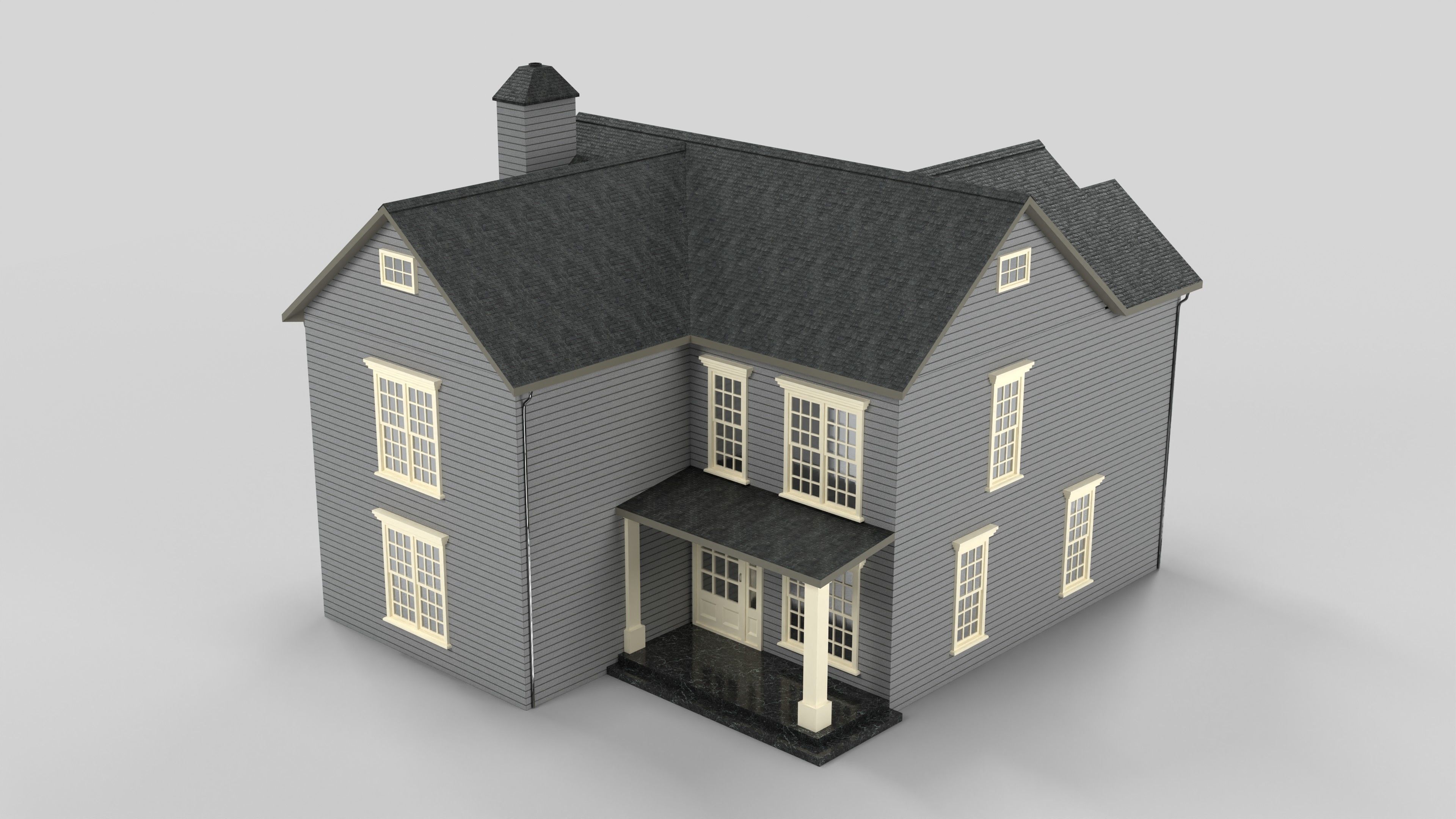 British House Design 07T2 Low-poly 3D model_2