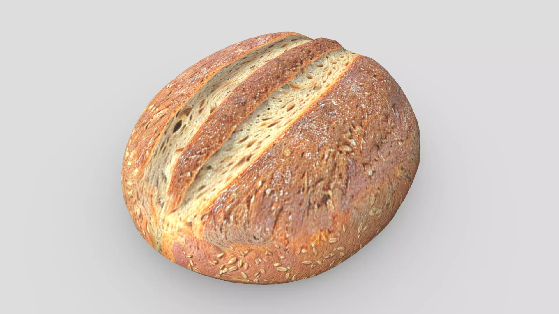 Rye Bread 3 Low-poly 3D model_0