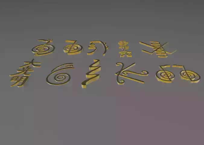 Principales simbolos Reiki 3D print model