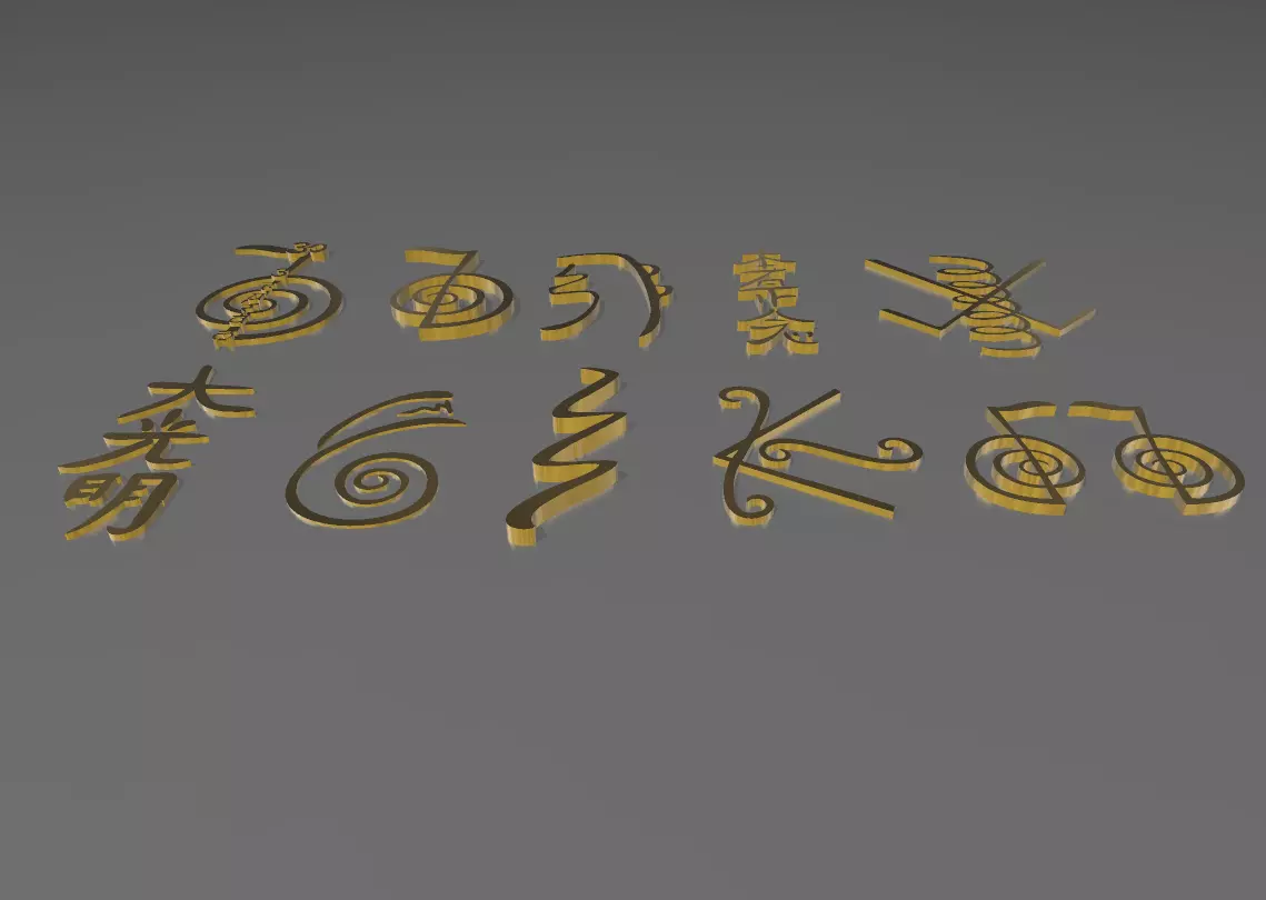 Principales simbolos Reiki 3D print model_0