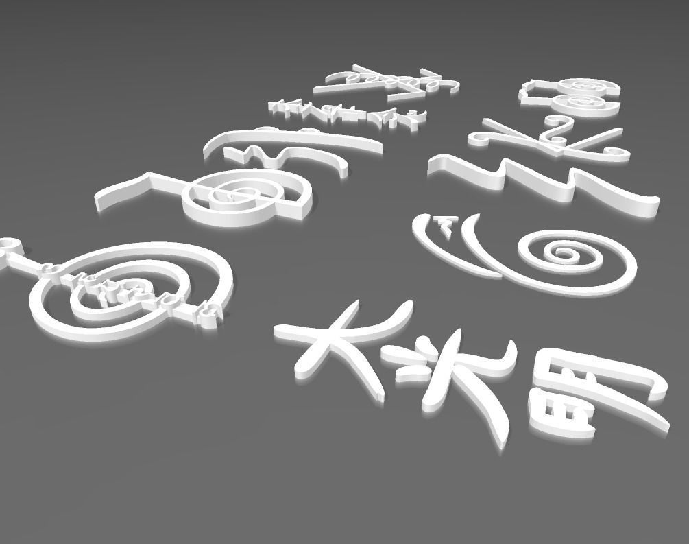 Principales simbolos Reiki 3D print model_3