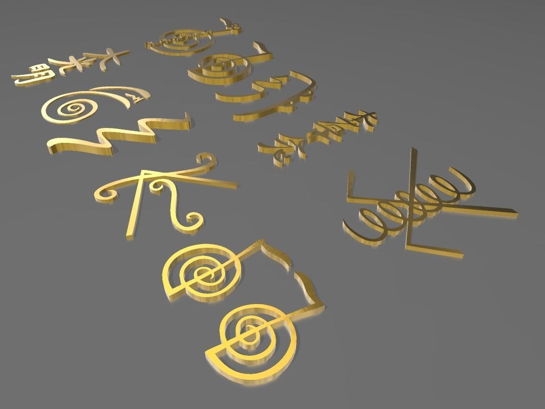 Principales simbolos Reiki 3D print model_2