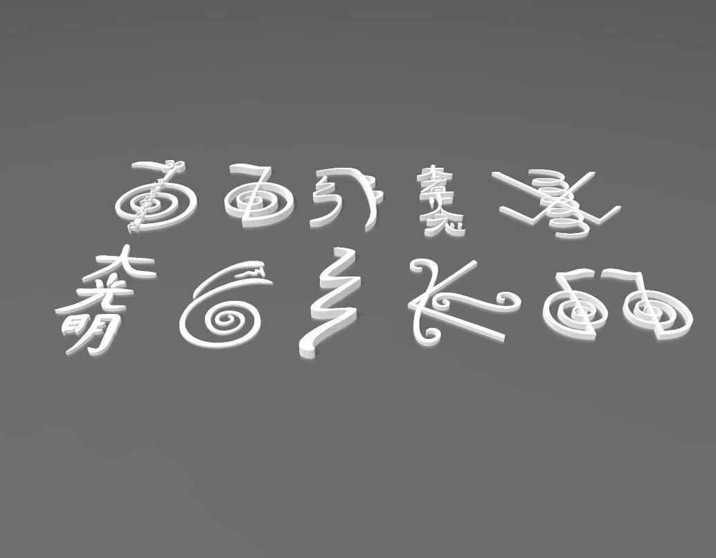Principales simbolos Reiki 3D print model_1