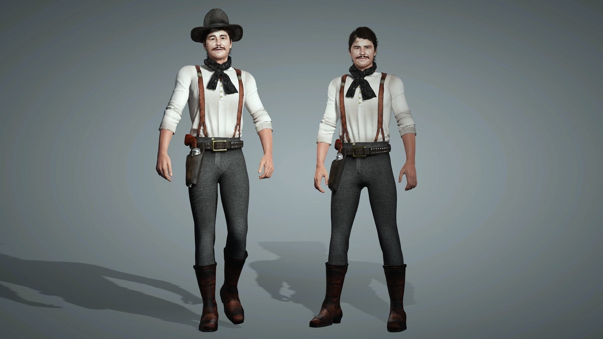 cowboy High quality character full Rigged and Animated  3D model_7