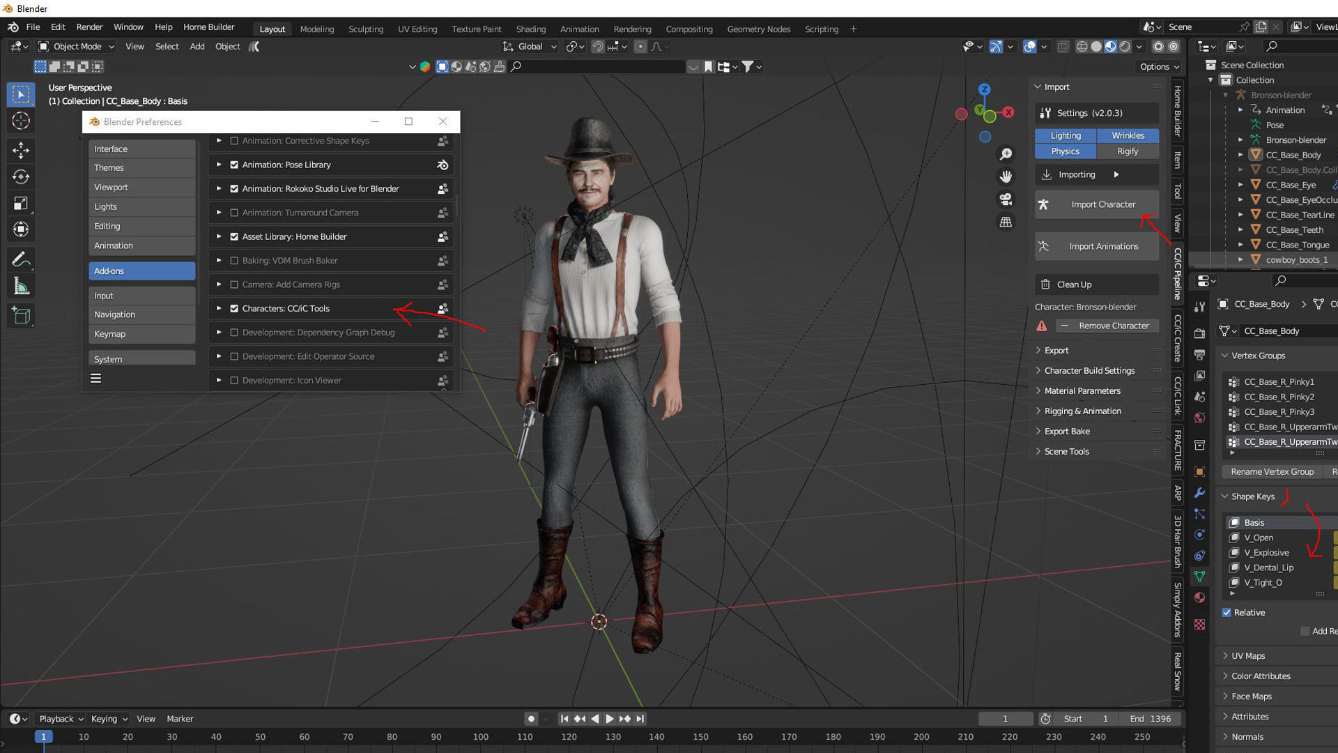 cowboy High quality character full Rigged and Animated  3D model_3
