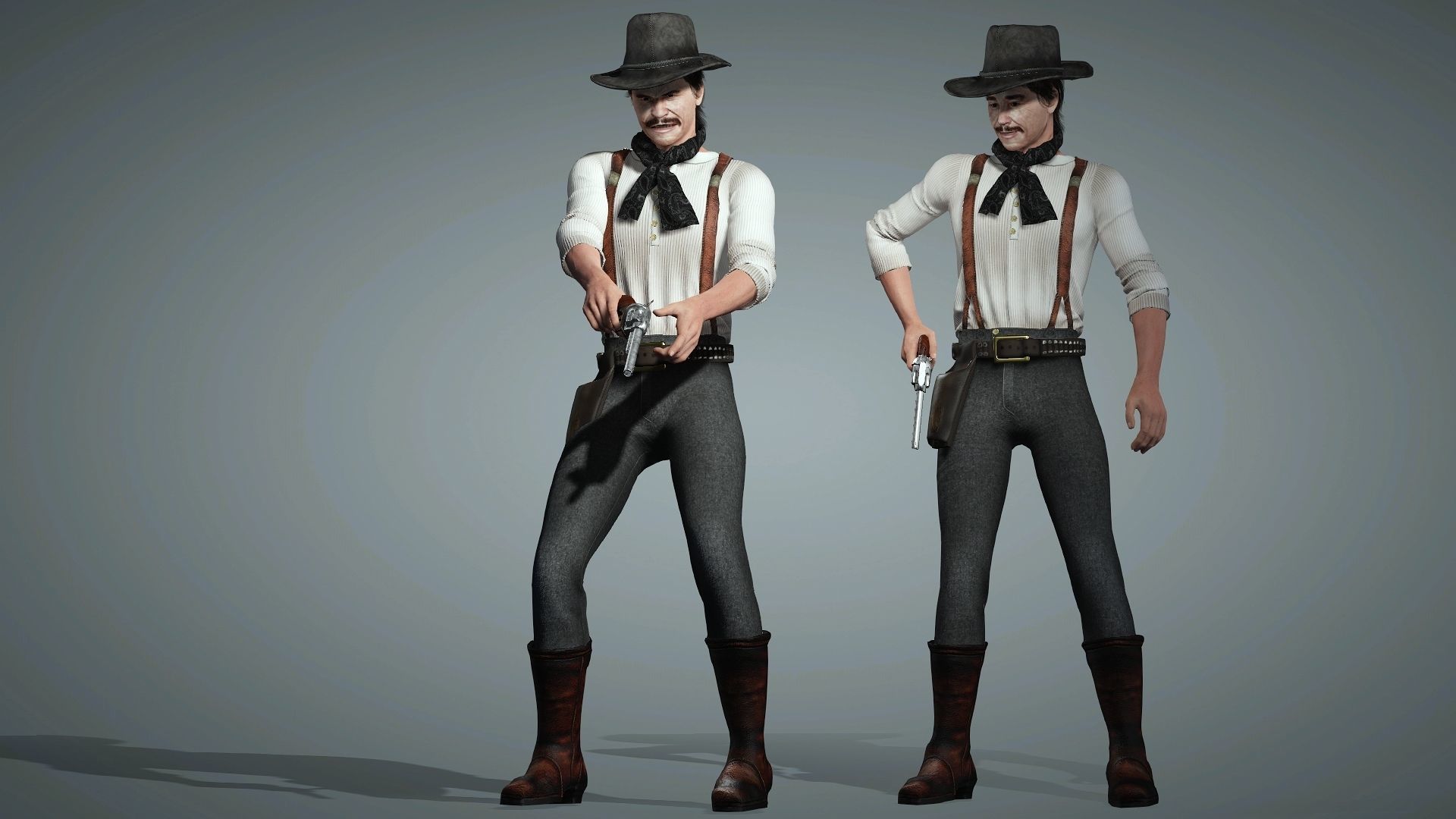 cowboy High quality character full Rigged and Animated  3D model_5
