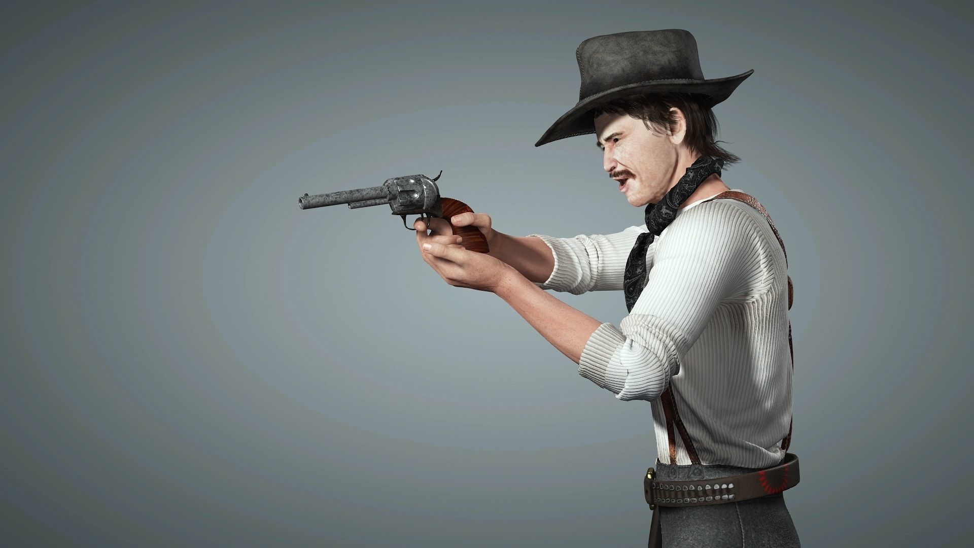 cowboy High quality character full Rigged and Animated  3D model_6