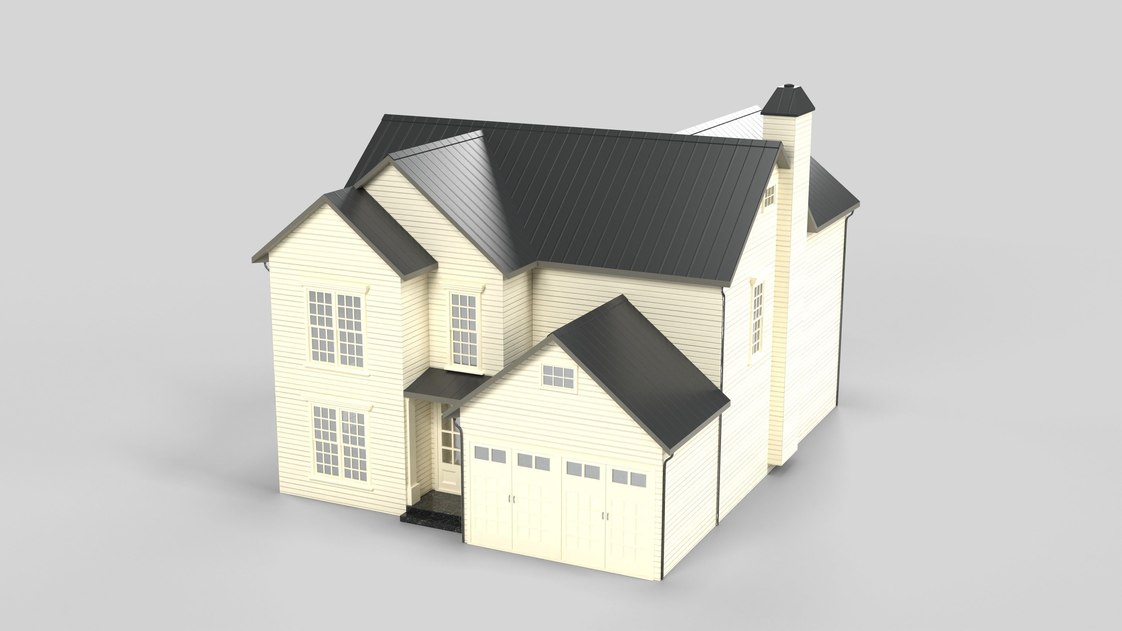 Cottage House Design 07T5  Low-poly 3D model_5