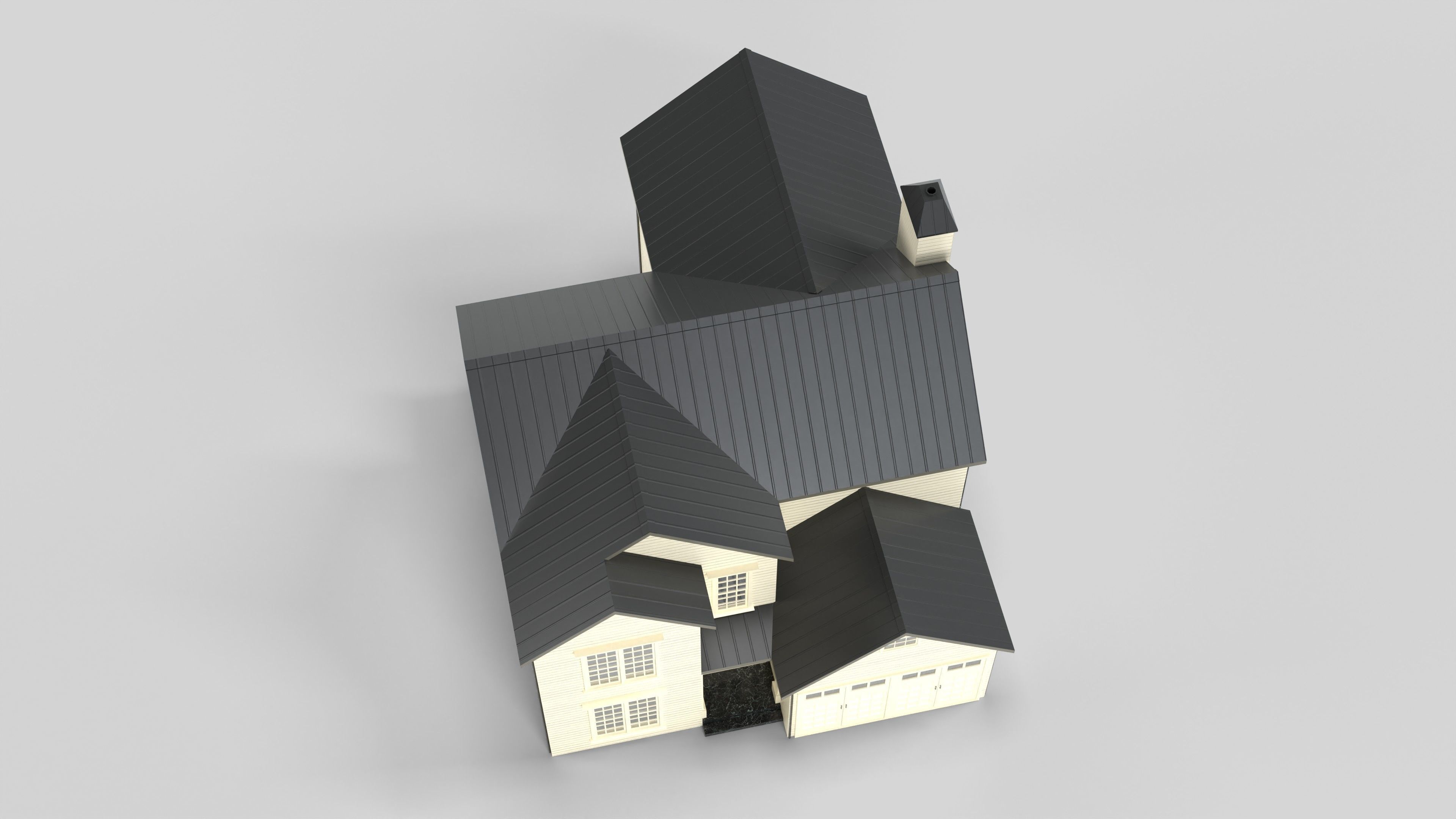Cottage House Design 07T5  Low-poly 3D model_4