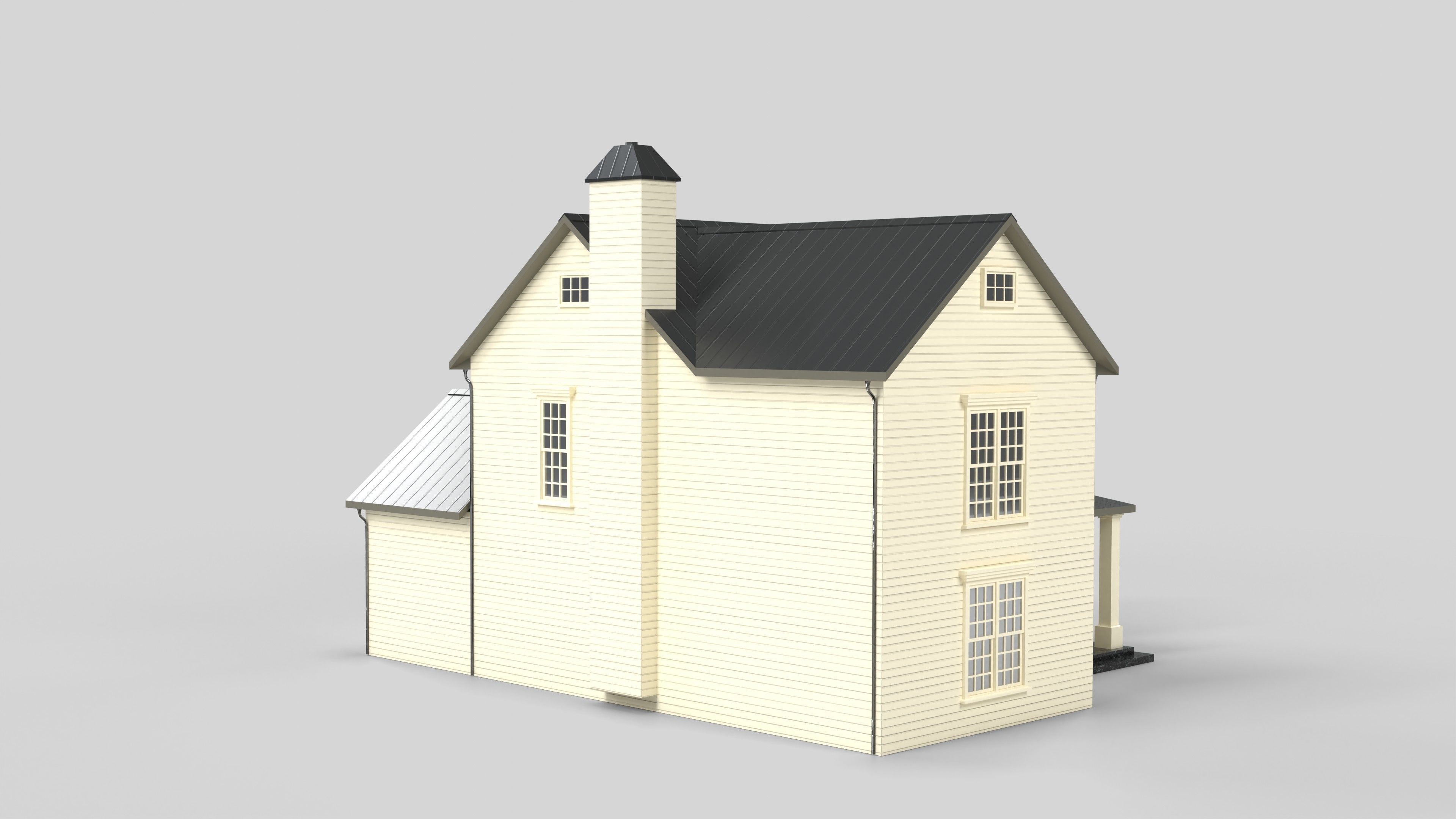 Cottage House Design 07T5  Low-poly 3D model_3