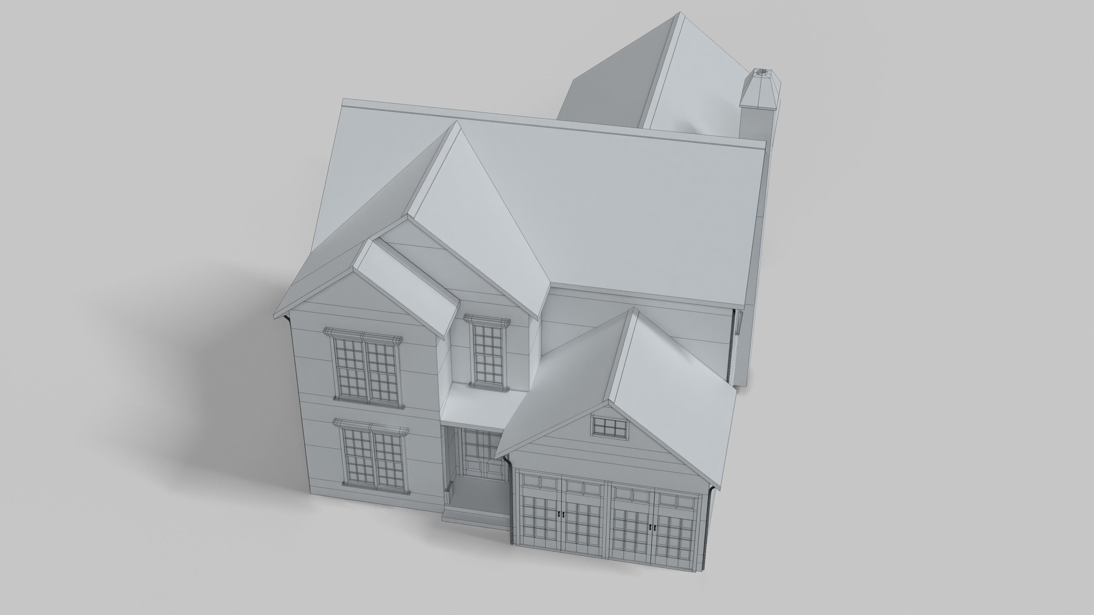 Cottage House Design 07T5  Low-poly 3D model_6