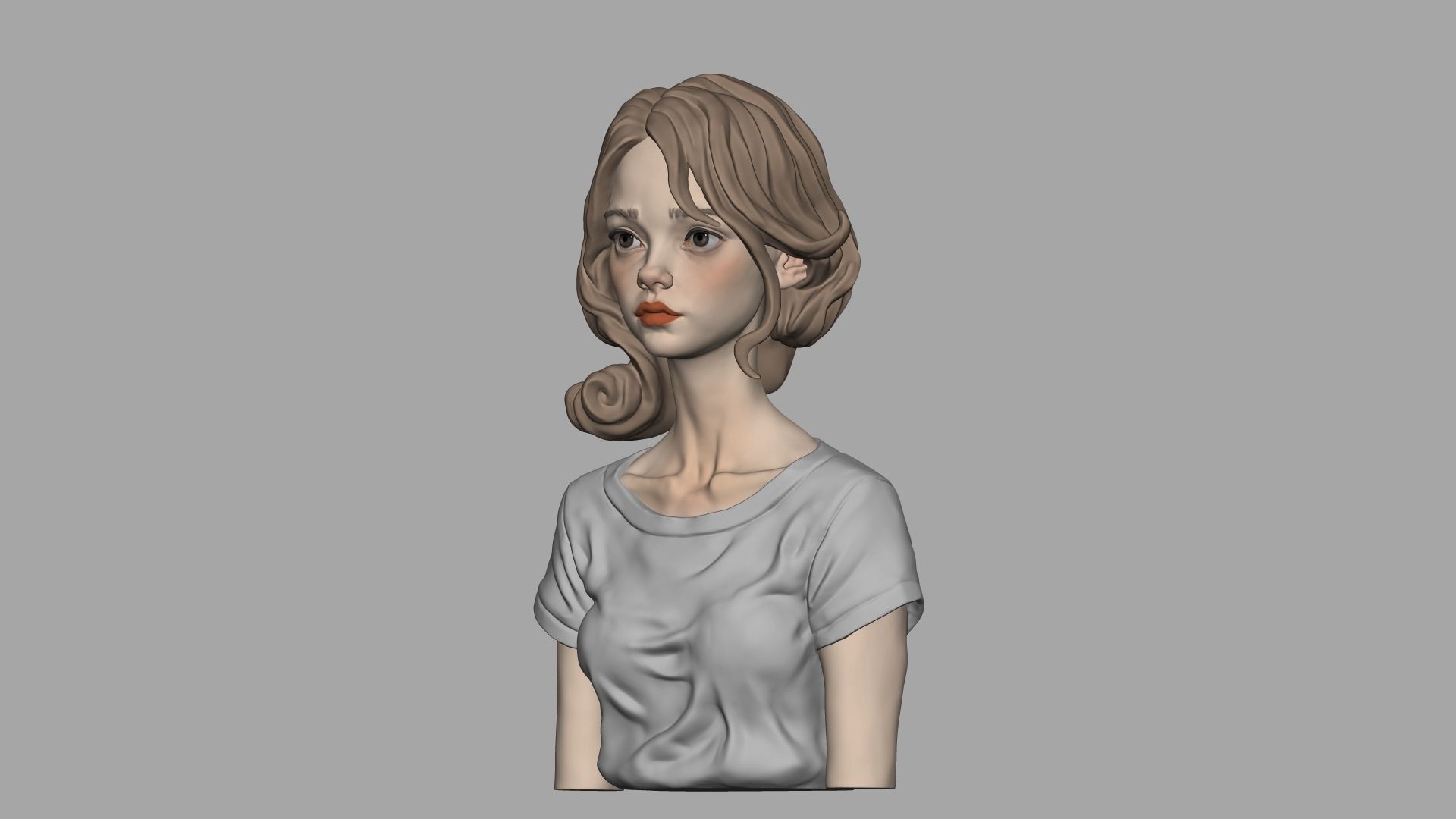 Female Bust 013 3D print model_4