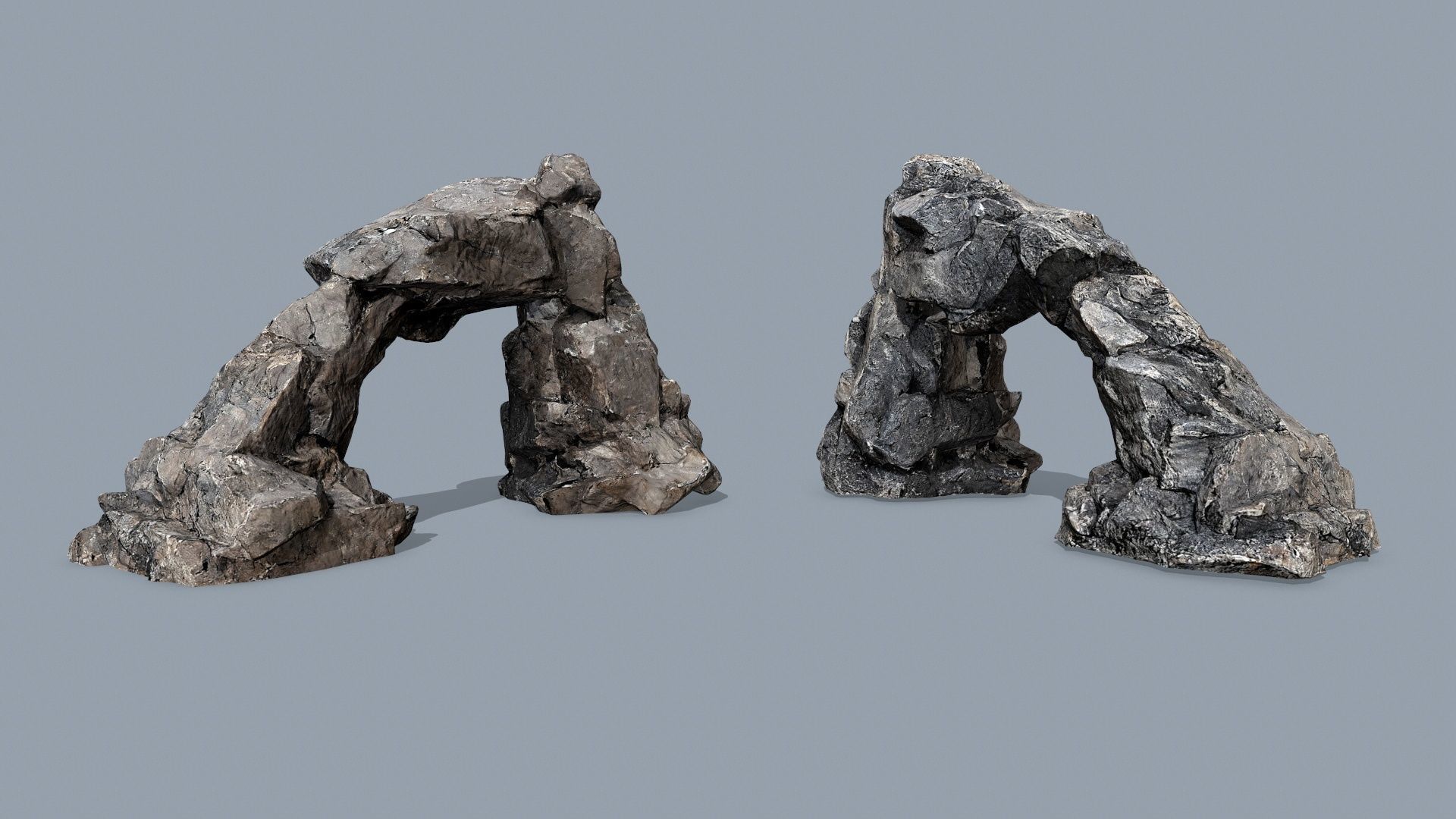 cliff rocks Low-poly 3D model_2
