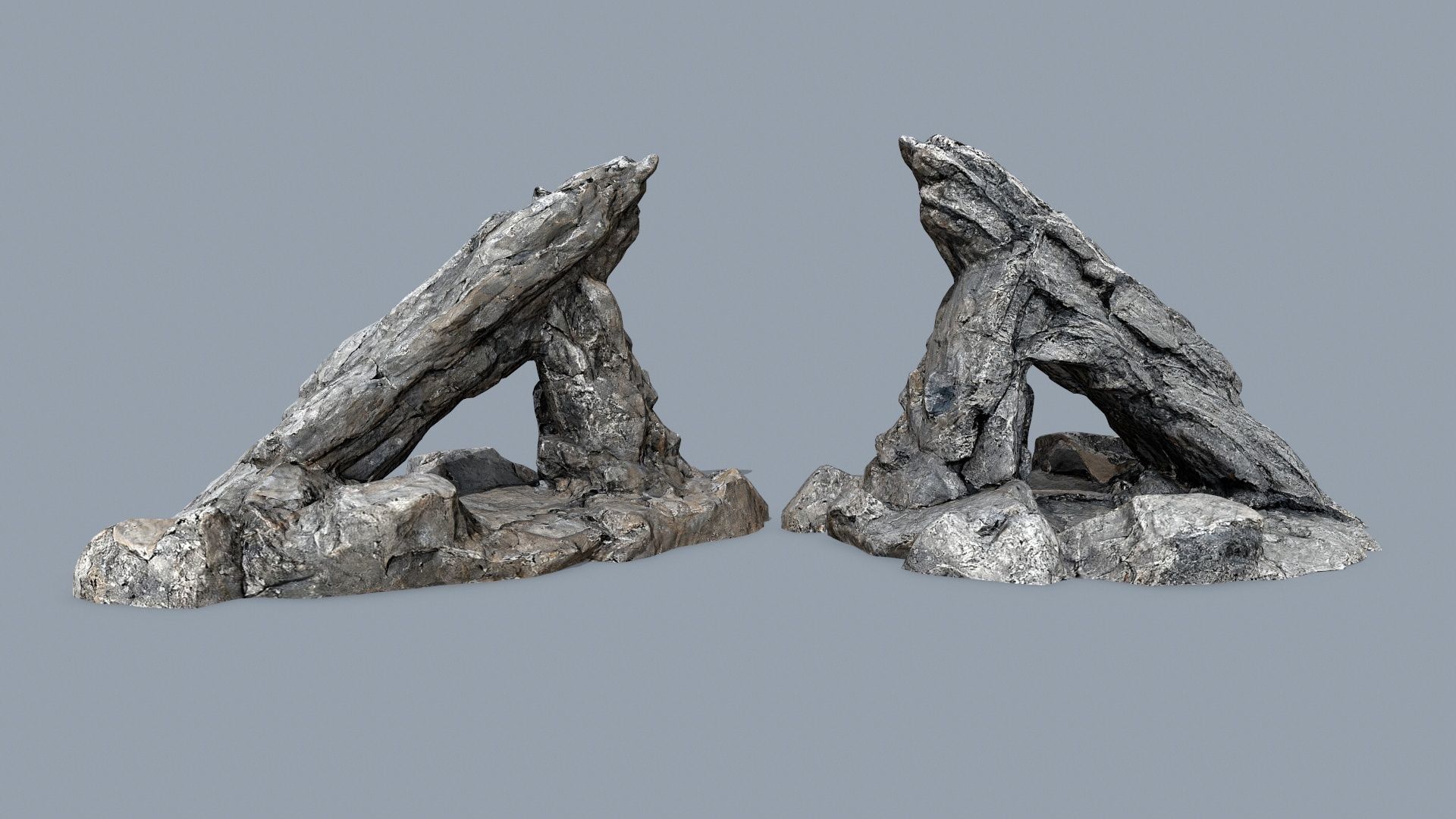 cliff rocks Low-poly 3D model_4