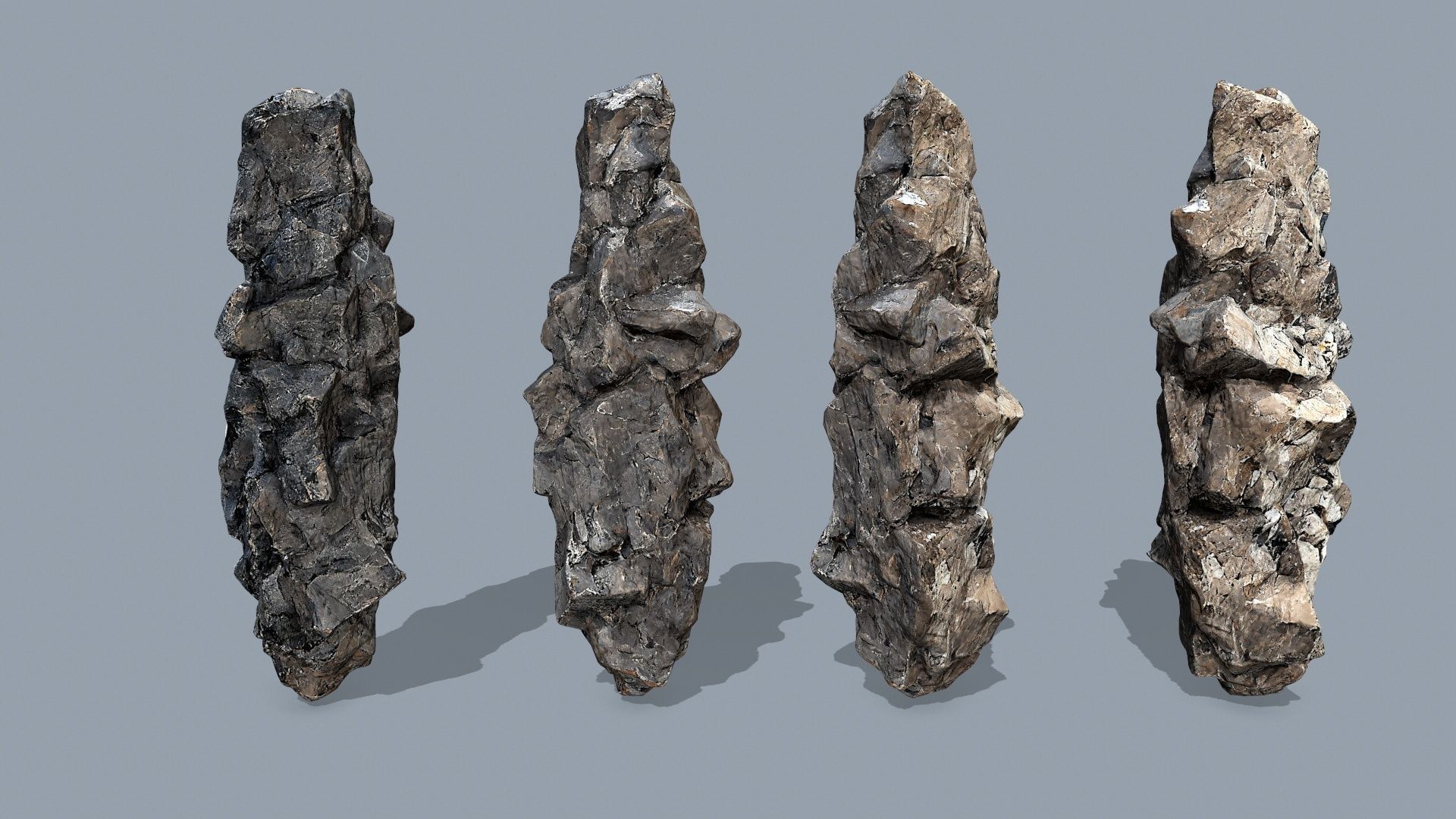 cliff rocks Low-poly 3D model_8