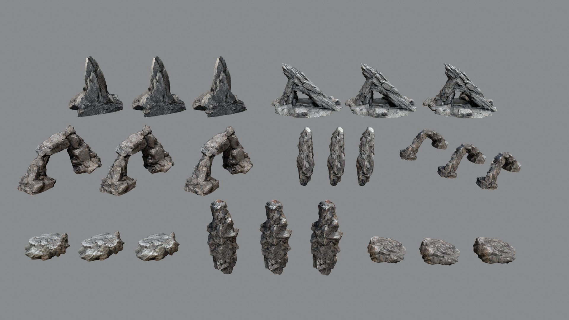 cliff rocks Low-poly 3D model_17