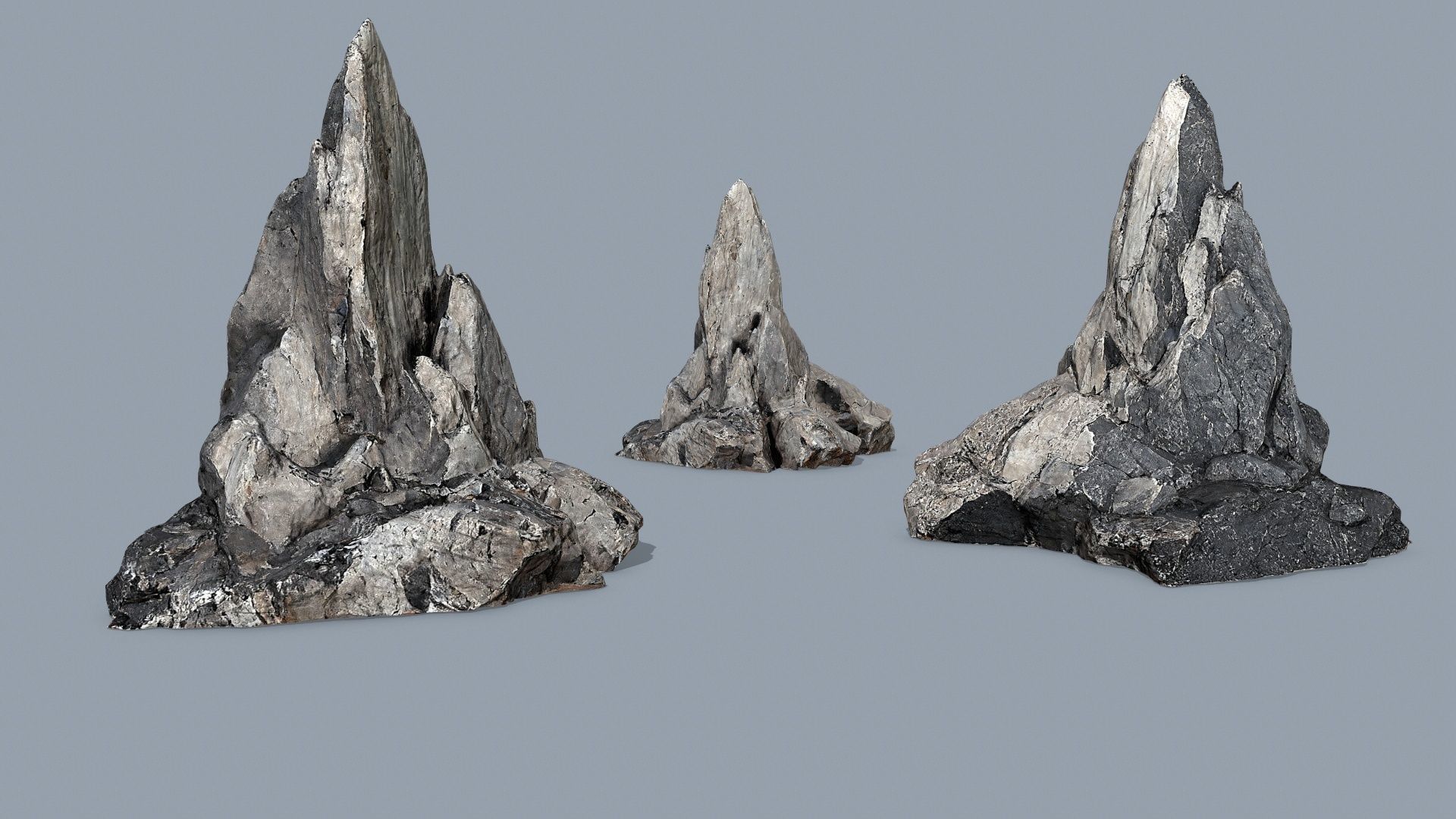 cliff rocks Low-poly 3D model_3