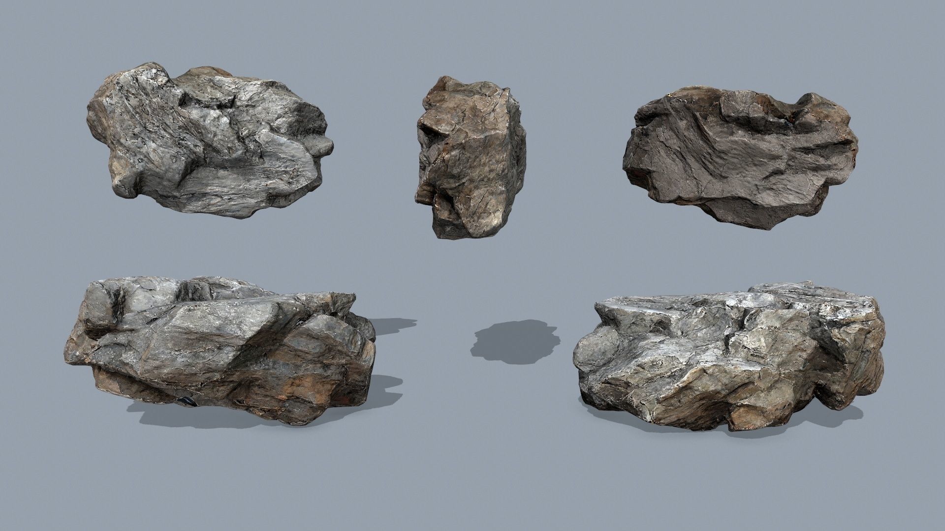cliff rocks Low-poly 3D model_6